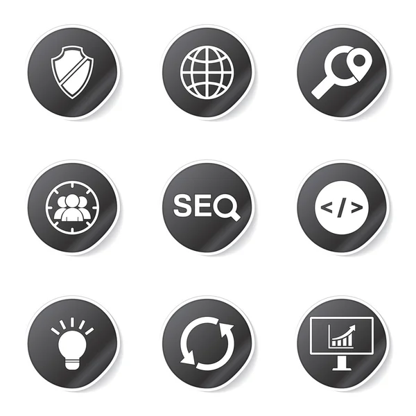Set di icone di SEO internet segno — Vettoriale Stock