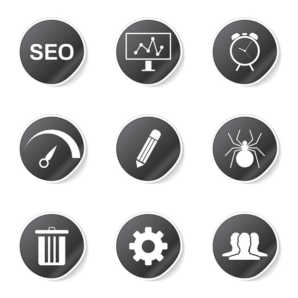 Seo Internet Zeichen Icon Set — Stockvektor