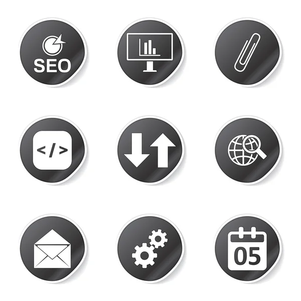 SEO Internet Sign Icon Set — Stock Vector