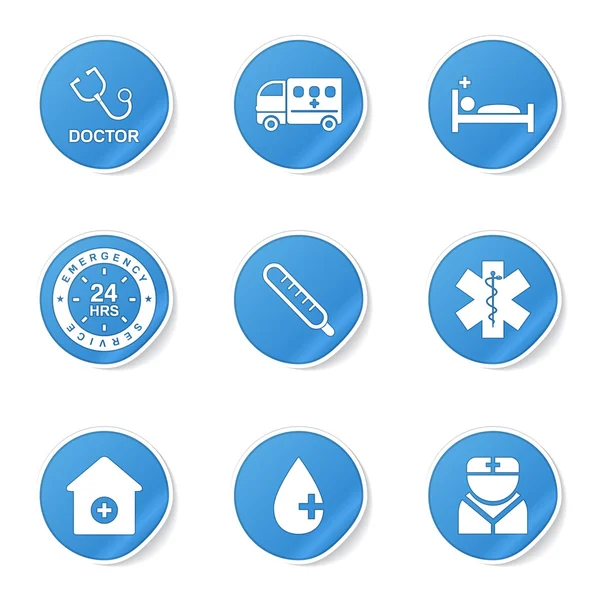 Ziekenhuis gezondheid pictogrammenset — Stockvector