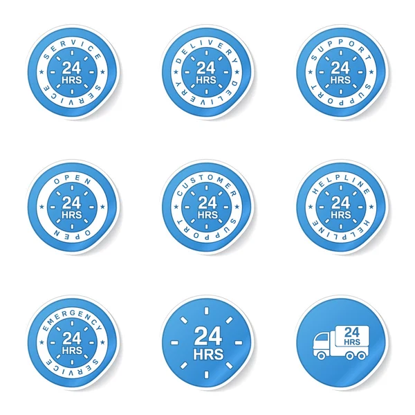 24 hodin služby sady ikon — Stockový vektor