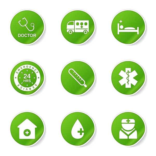 Hospital Health Icon Set — Stock Vector