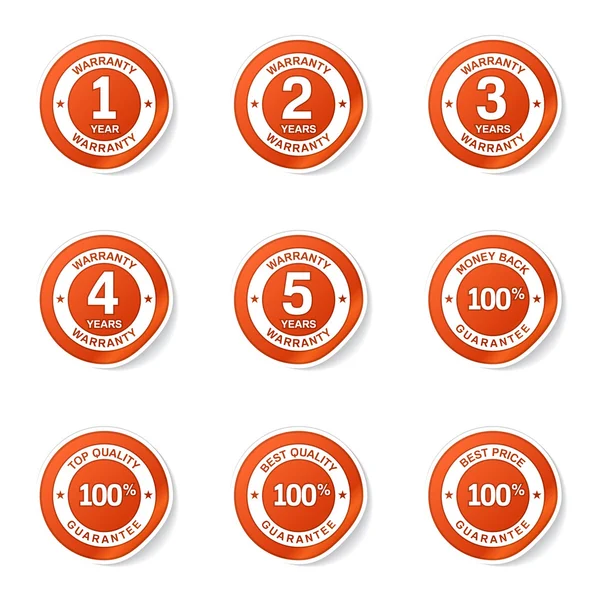 Warranty Guarantee Seal Icon Set — Stock Vector