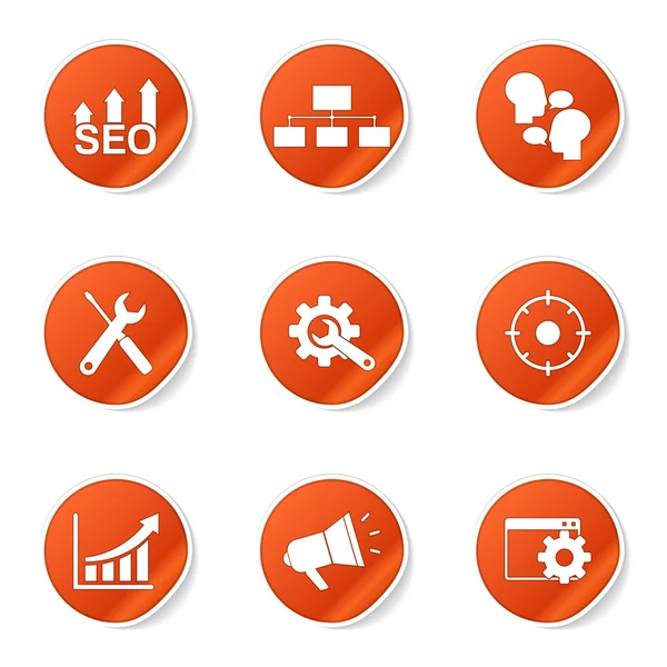 Seo Internet Zeichen Icon Set — Stockvektor