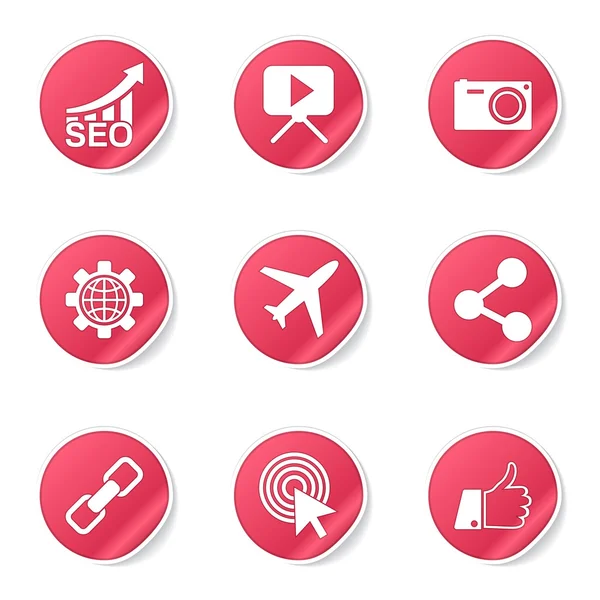 Seo Internet Zeichen Icon Set — Stockvektor