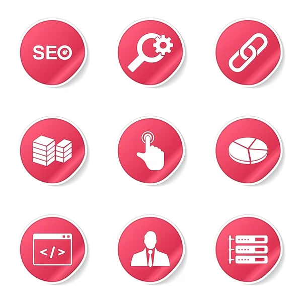 Seo Internet Zeichen Icon Set — Stockvektor