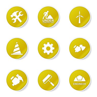 inşaat araçları simgesi seti