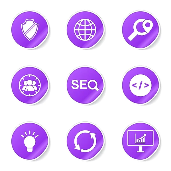 SEO internet işareti Icon set — Stok Vektör