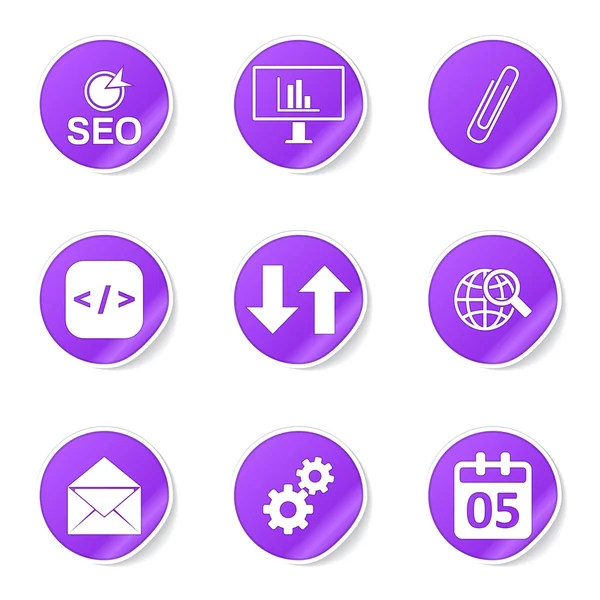 Seo Internet Zeichen Icon Set — Stockvektor