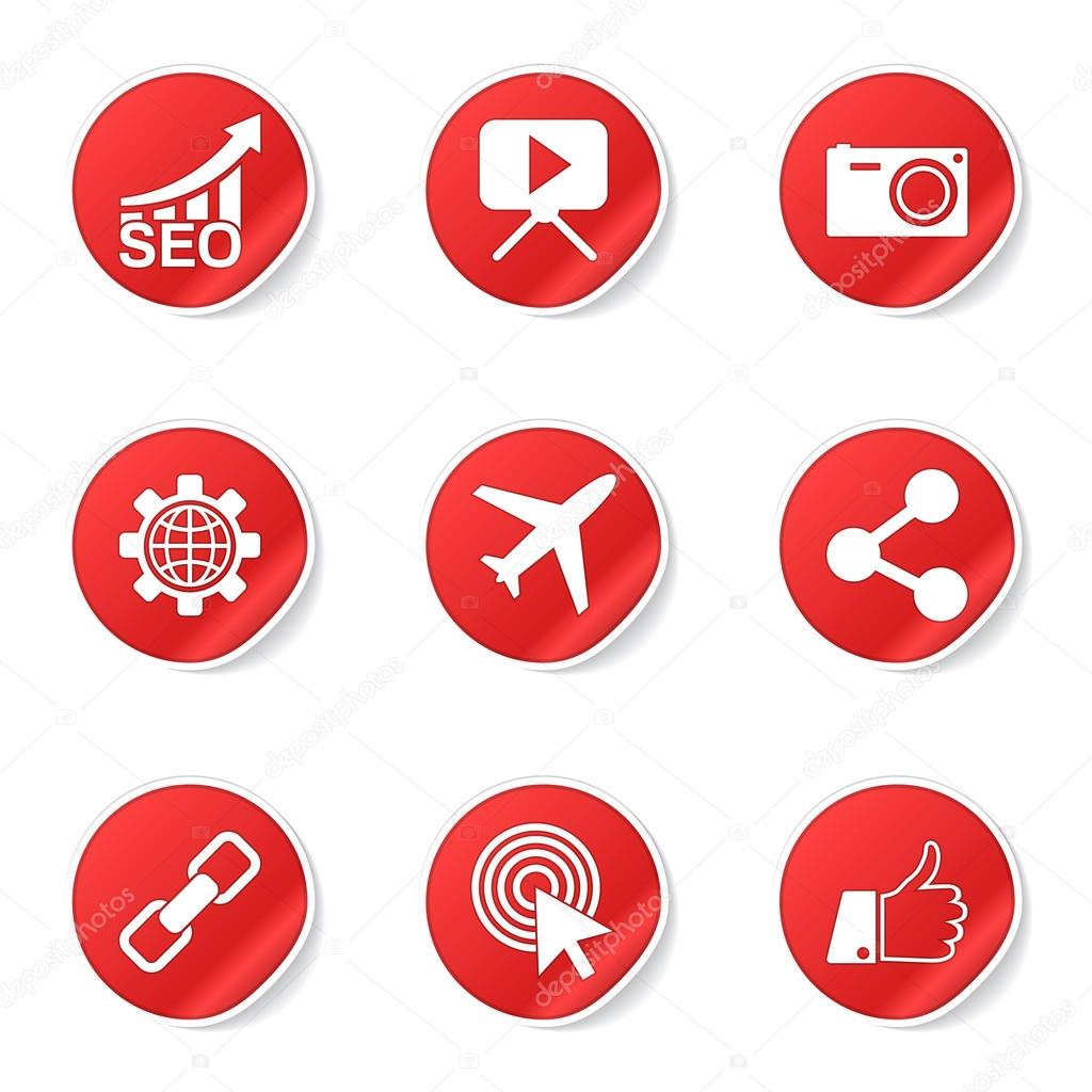 SEO Internet Sign Icon Set