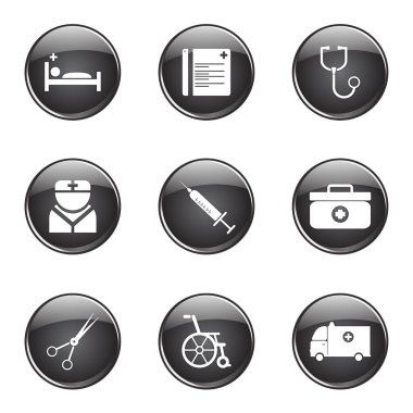 hastane sağlık simge seti