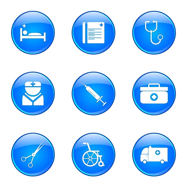 Ziekenhuis gezondheid pictogrammenset — Stockvector