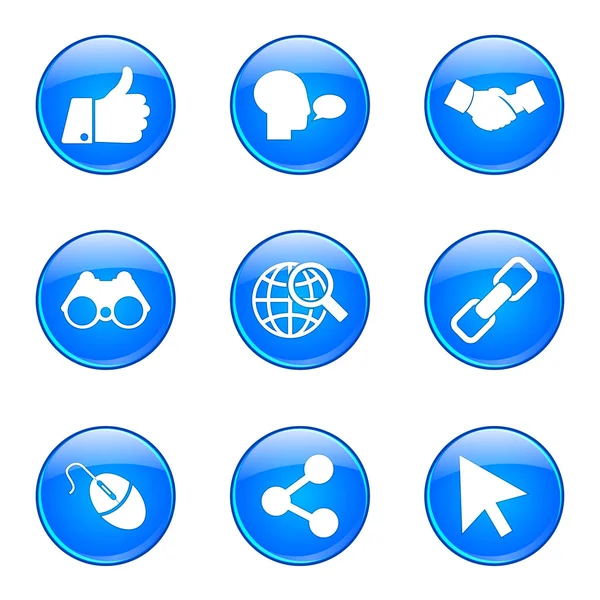 Social Internet Icon Set — Stock Vector