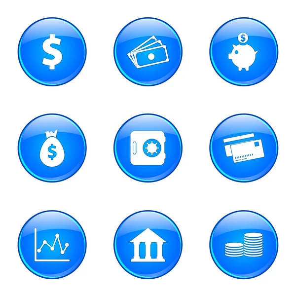 Financial Banking Icon Set — Stock Vector