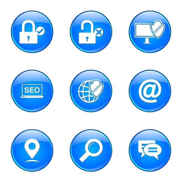 SEO Internet Sign Icon Set — Stock Vector