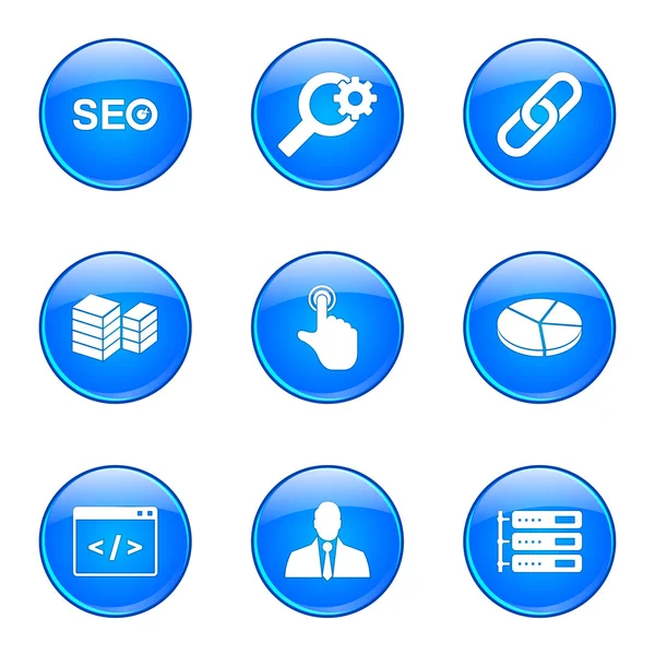 Seo Internet Zeichen Icon Set — Stockvektor