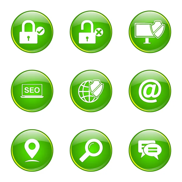 Seo Internet Zeichen Icon Set — Stockvektor