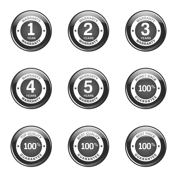 Warranty Guarantee Seal Icon Set — Stock Vector