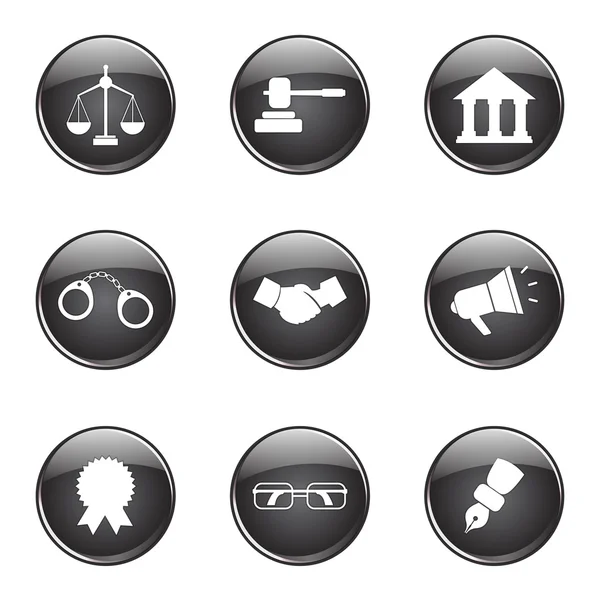 Hukuk işareti Icon set — Stok Vektör