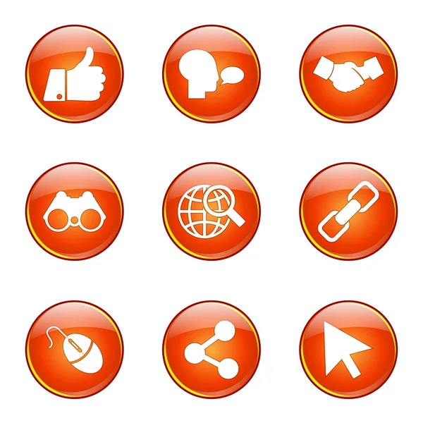 Social Internet Icon Set — Stock Vector