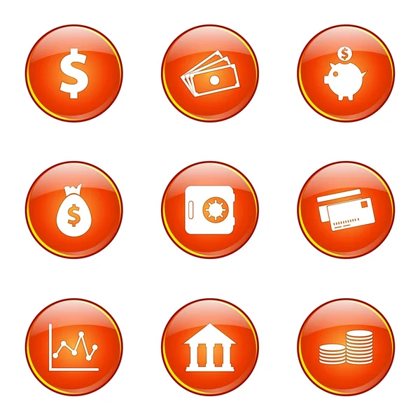 Financial Banking Icon Set — Stock Vector