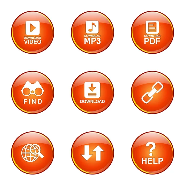 Conjunto de iconos de internet web multimedia — Vector de stock