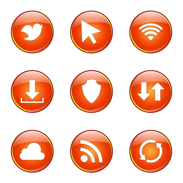 Web internet sociaal icon set — Stockvector