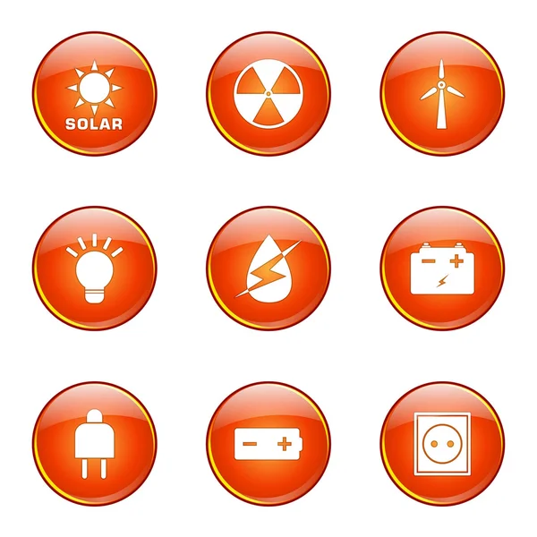 Energy Sign And Symbol Icon Set — Stock Vector