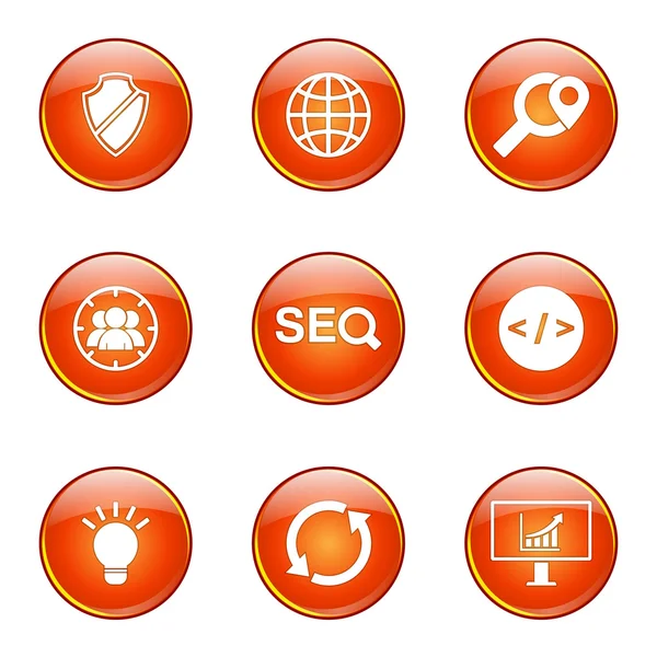 SEO internet işareti Icon set — Stok Vektör