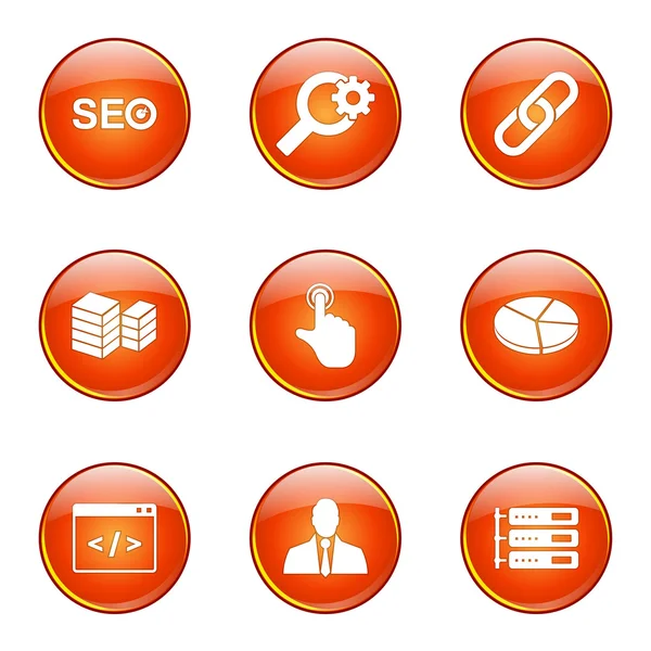 Seo Internet Zeichen Icon Set — Stockvektor