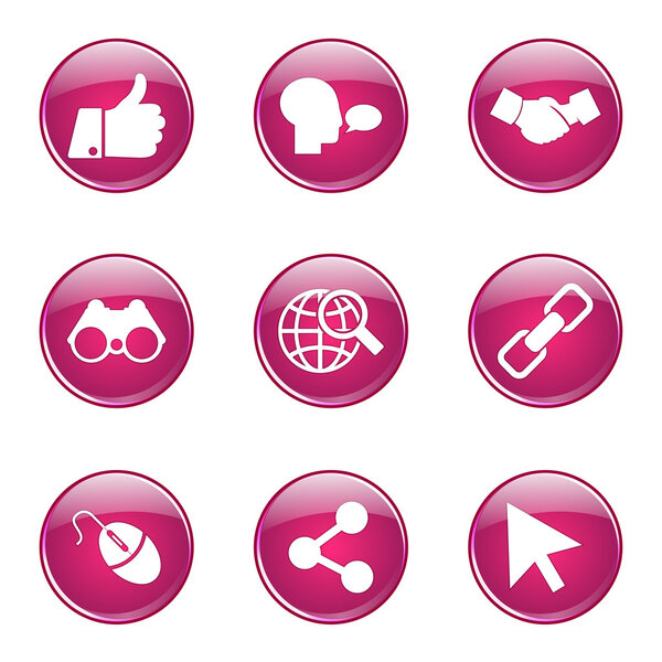 Набор иконок в социальном Интернете
