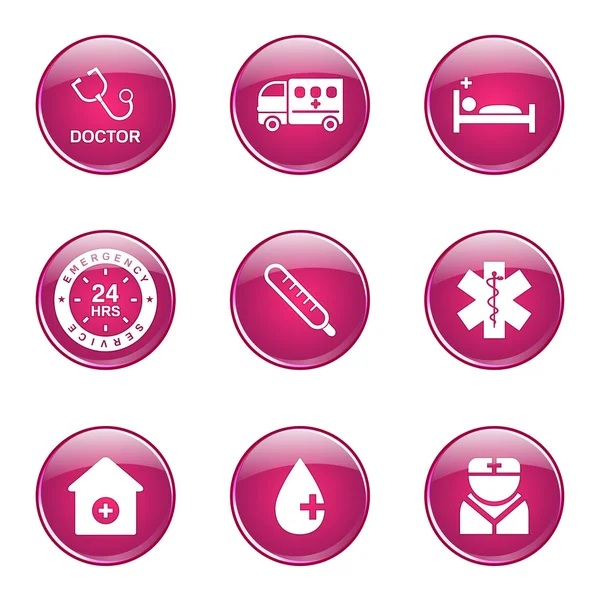 Set di icone sanitarie ospedaliere — Vettoriale Stock