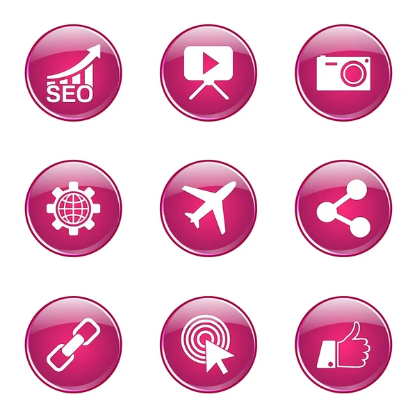 SEO Internet Sign Icon Set — Stock Vector