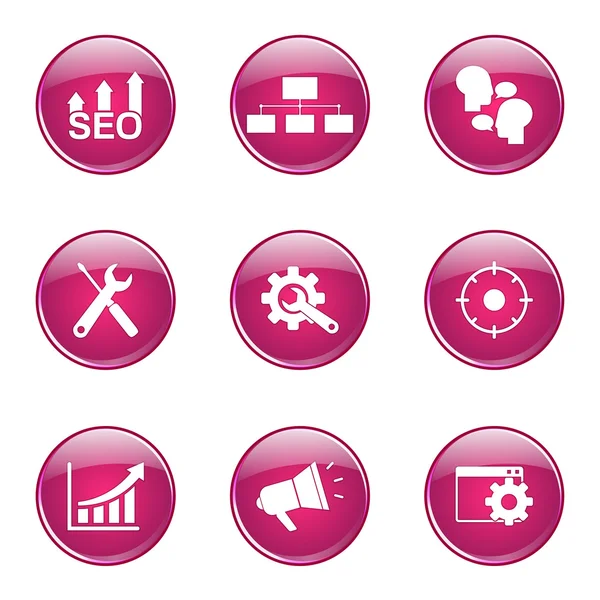 Seo Internet Zeichen Icon Set — Stockvektor