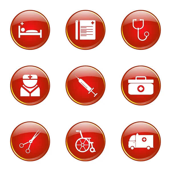 Conjunto de iconos de salud hospitalaria — Archivo Imágenes Vectoriales