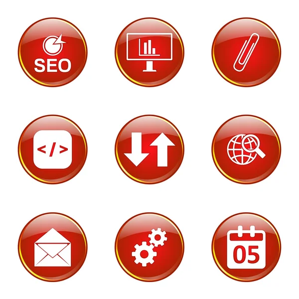 SEO internet znak zestaw ikon — Wektor stockowy