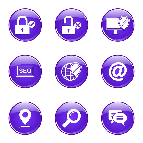 SEO internet işareti Icon set — Stok Vektör