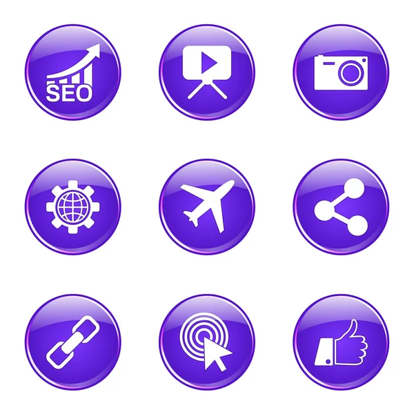 SEO Internet Sign Icon Set — Stock Vector