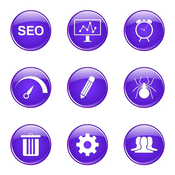 Seo Internet Zeichen Icon Set — Stockvektor