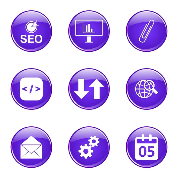 Seo Internet Zeichen Icon Set — Stockvektor