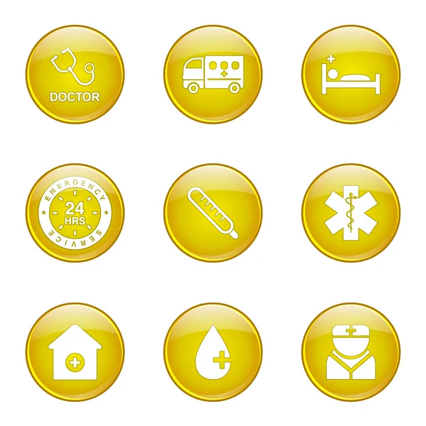 Ziekenhuis gezondheid pictogrammenset — Stockvector