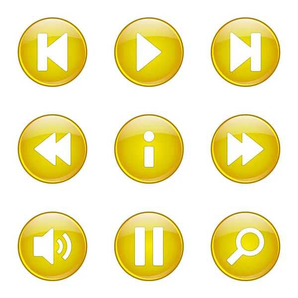 Multimedia controller pictogrammenset — Stockvector