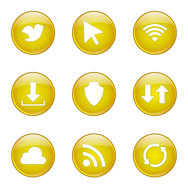 Web internet Sosyal Icon set — Stok Vektör