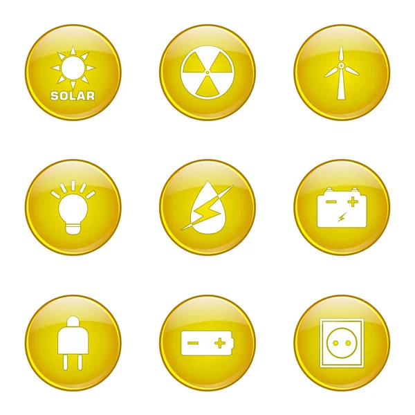 Señal de energía y conjunto de iconos de símbolo — Archivo Imágenes Vectoriales