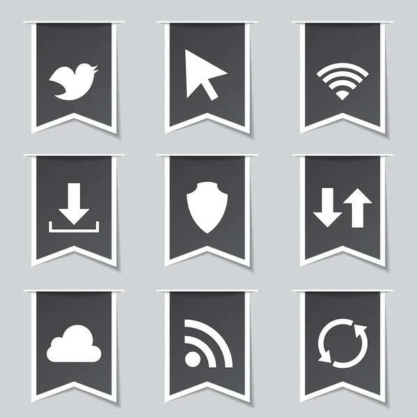 Web internet Sosyal Icon set — Stok Vektör