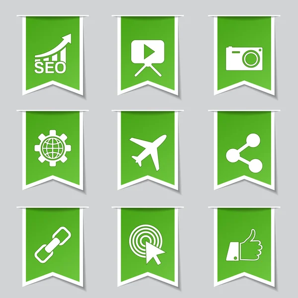 Seo Internet Zeichen Icon Set — Stockvektor