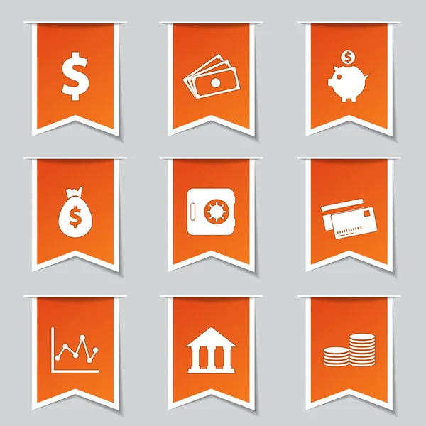 Financial Banking Icon Set — Stock Vector