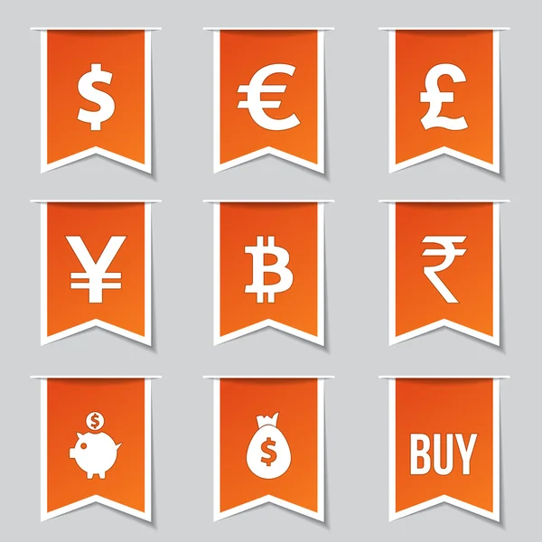 Currency Sign Icon Set — Stock Vector