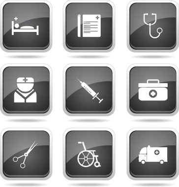 hastane sağlık simge seti