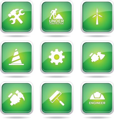 inşaat araçları simgesi seti